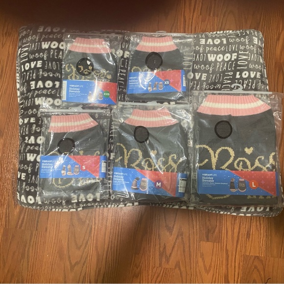 Dog sweaters. Multiple sizes. New. "Boss Lady" gray, pink and white. - Picture 3 of 7